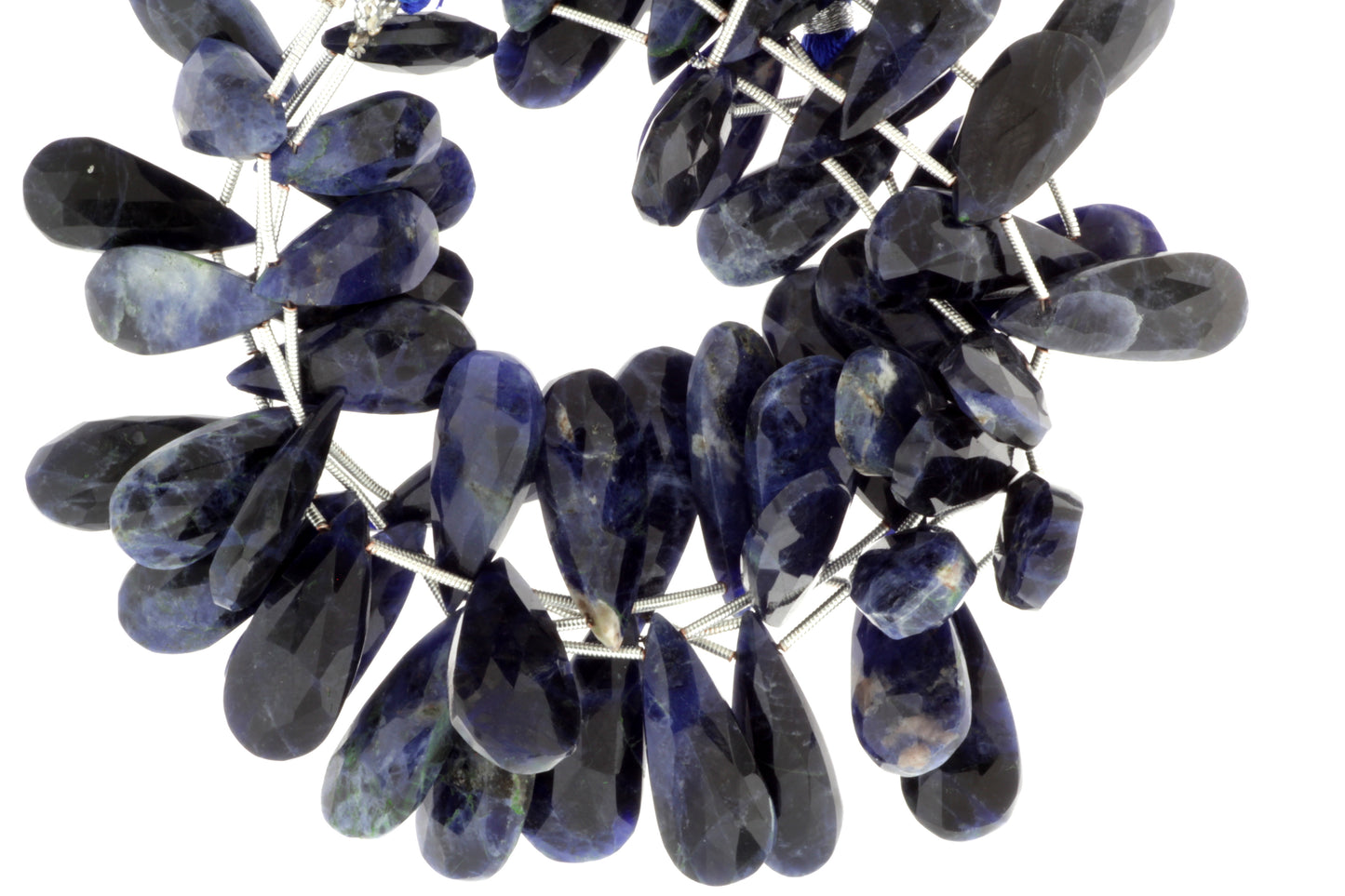 Blue Sodalite 18x10mm Faceted Pear Shaped Briolettes