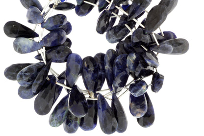 Blue Sodalite 18x10mm Faceted Pear Shaped Briolettes