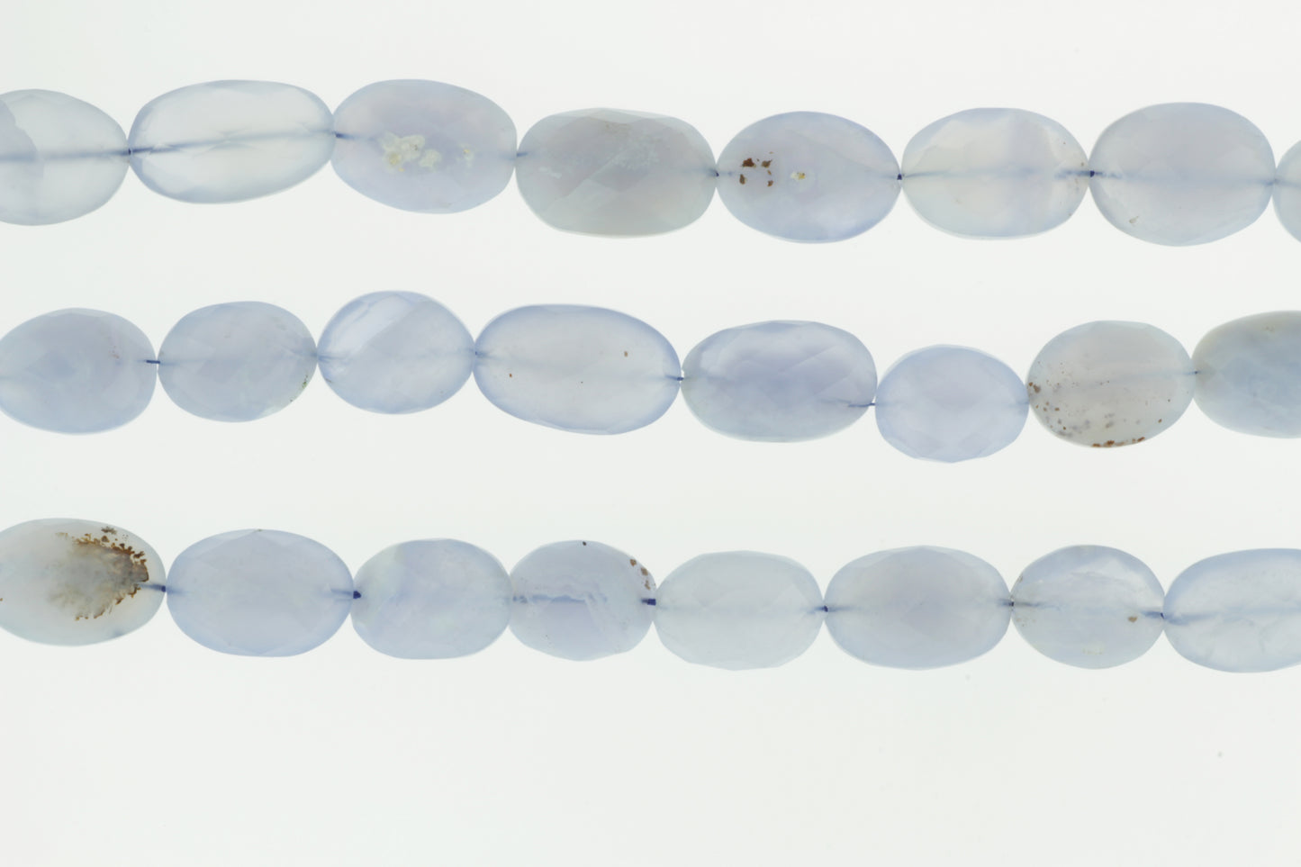 Natural Blue Chalcedony 16x12mm Faceted Ovals
