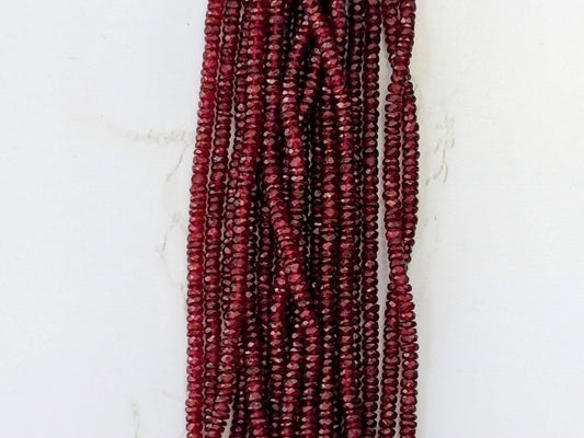 Red Ruby 2.5mm Faceted Rondelles