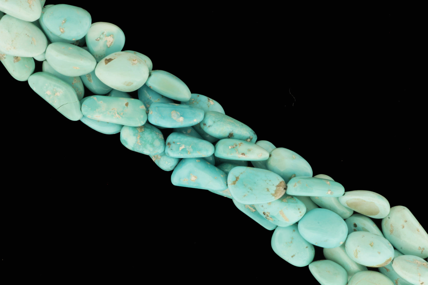 Ombre Natural Blue Turquoise 9x7mm Smooth Nuggets