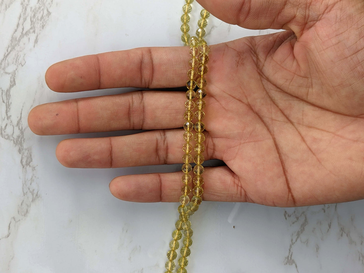 Yellow Lemon Quartz 5mm Faceted Rounds