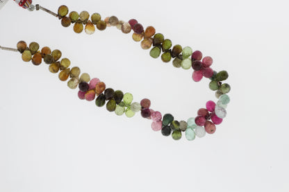 Watermelon Tourmaline 7x5mm Faceted Teardrop Briolettes