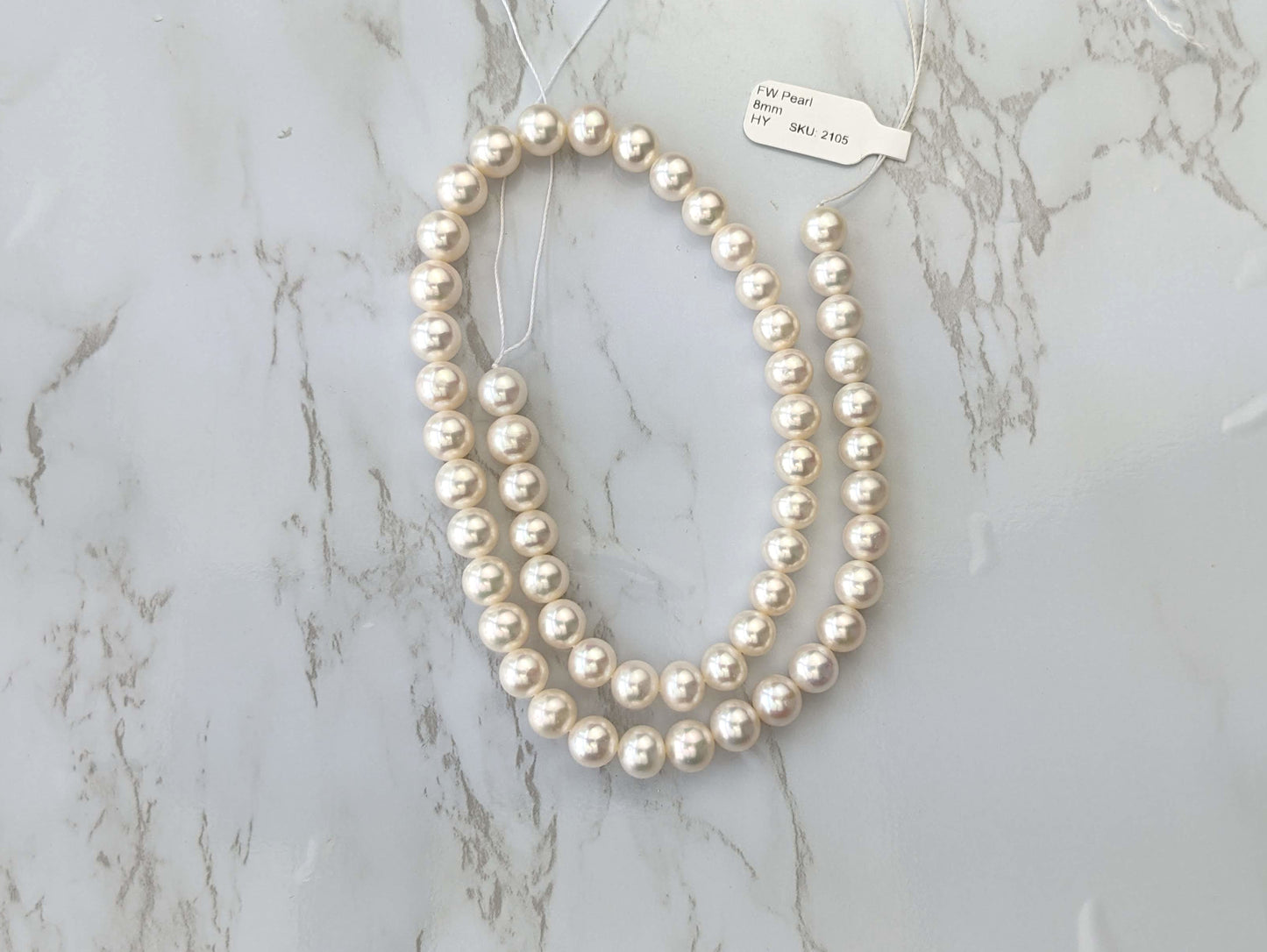 White Freshwater Pearl 8mm Smooth Rounds