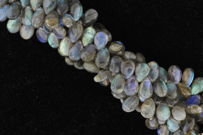 Blue Labradorite 12x8mm Smooth Pear Shaped Briolettes