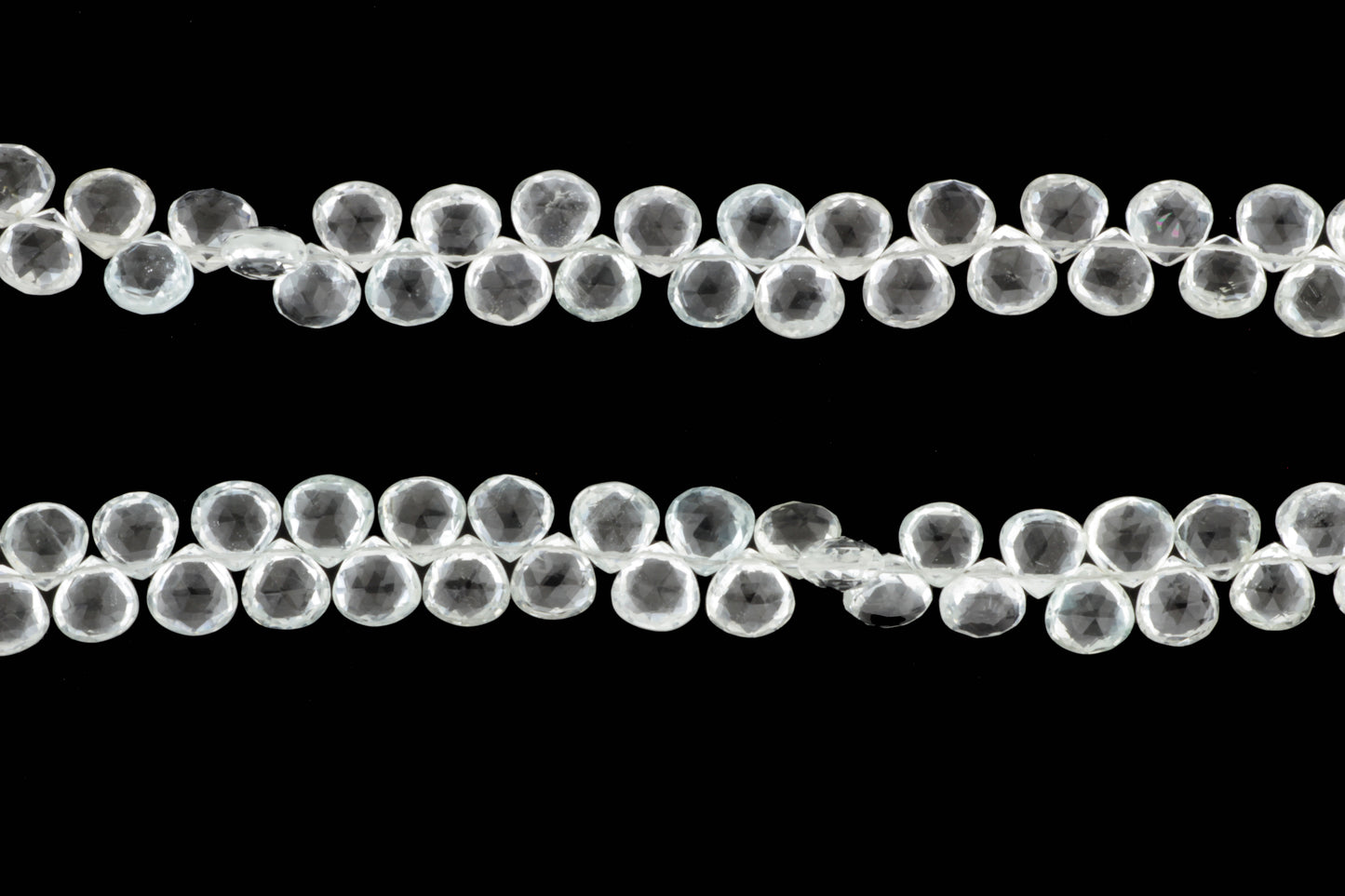 White Topaz 10mm Faceted Heart Shaped Briolettes