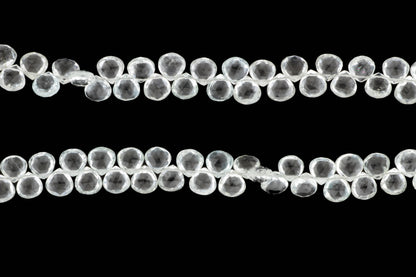 White Topaz 10mm Faceted Heart Shaped Briolettes