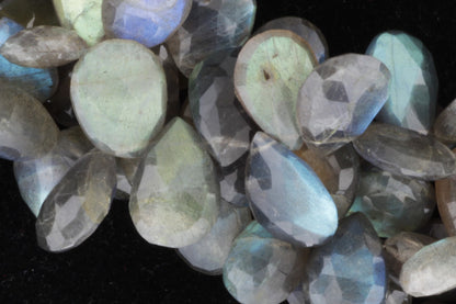 Blue Labradorite 18x12mm Faceted Pear Shaped Briolettes