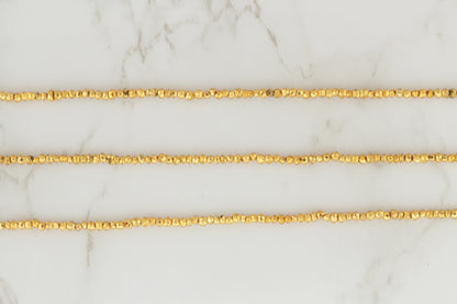 Gold Plated Pyrite 2.5mm Faceted Rondelles