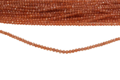 Sunstone 2.5mm Faceted Rounds