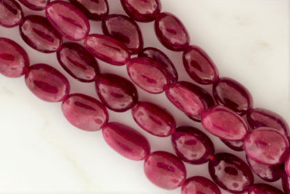 Red Ruby 7x5mm Smooth Nuggets