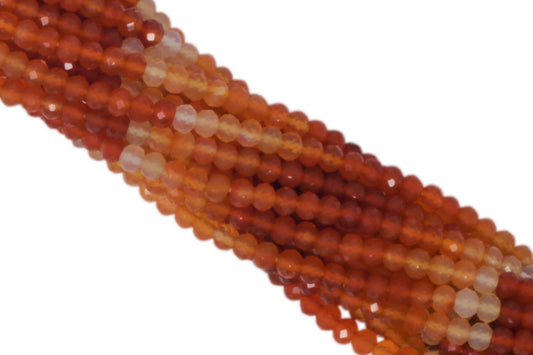 Ombre Carnelian 3.5mm Faceted Rondelles