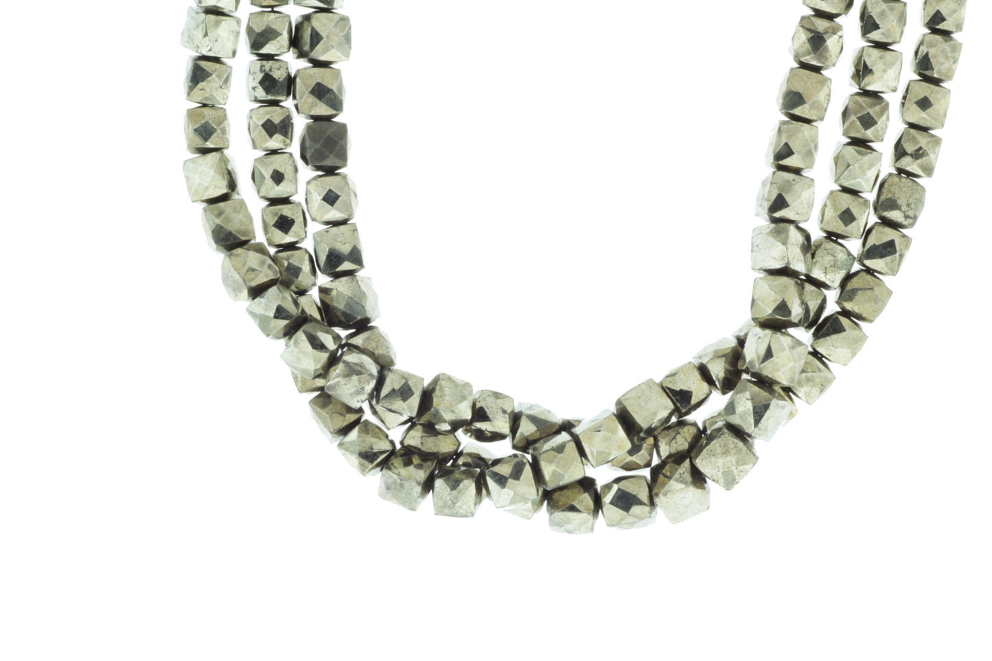 Natural Pyrite 6mm Faceted Cubes