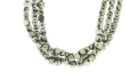 Natural Pyrite 6mm Faceted Cubes