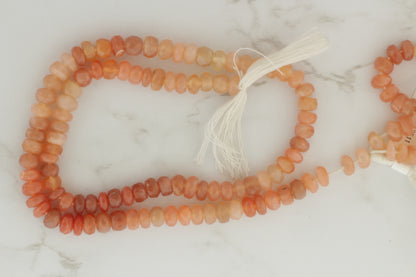 Ombre Peach Moonstone 6mm Faceted Rondelles