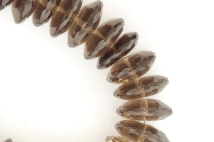 Brown Smoky Quartz 10mm German Cut Faceted Rondelles
