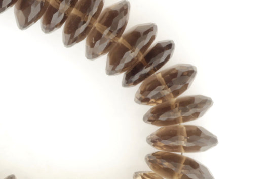 Brown Smoky Quartz 10mm German Cut Faceted Rondelles