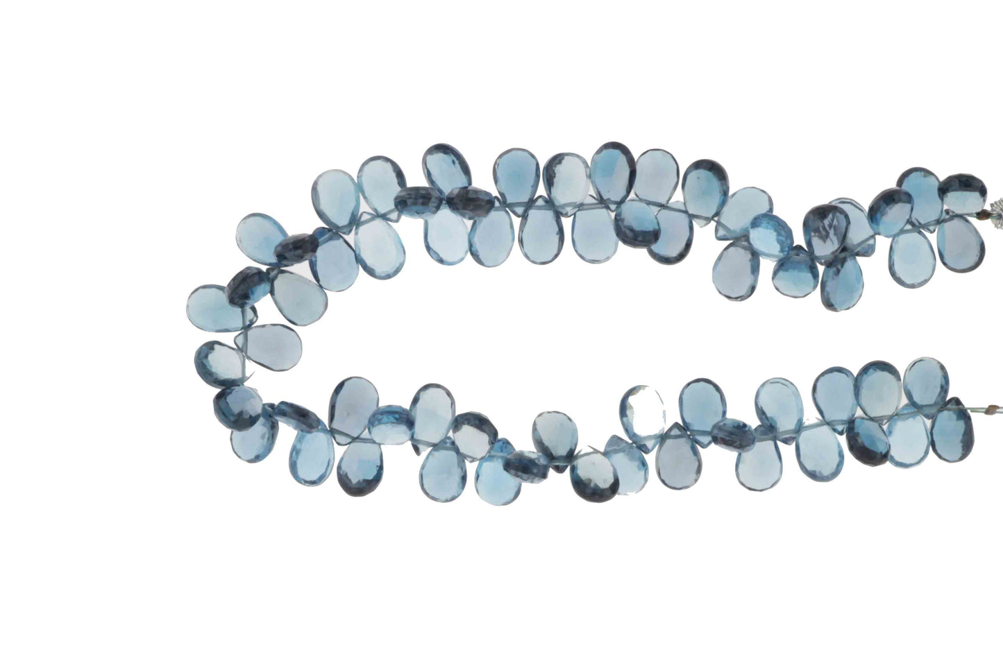 London Blue Topaz 9x5mm Faceted Pear Shaped Briolettes