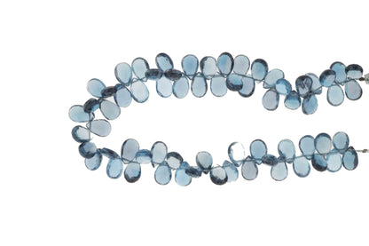 London Blue Topaz 9x5mm Faceted Pear Shaped Briolettes