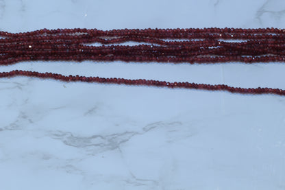 Red Garnet 3mm Faceted Rondelles