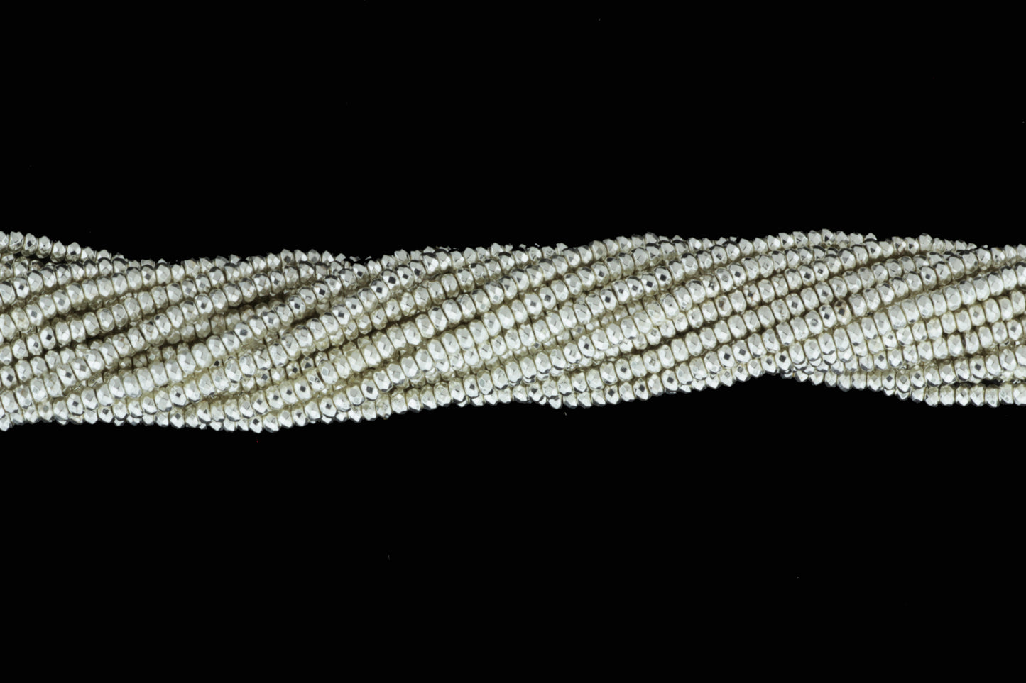 Silver Hematite 3mm Faceted Rondelles