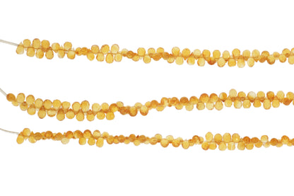 Dark Yellow Citrine 5x3mm Faceted Teardrop Briolettes
