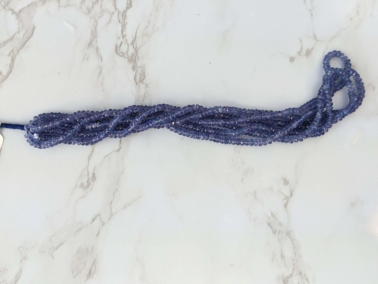 Blue Tanzanite 3mm Faceted Rondelles