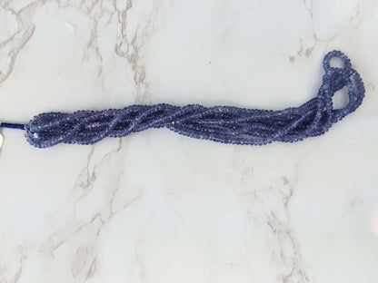 Blue Tanzanite 3mm Faceted Rondelles
