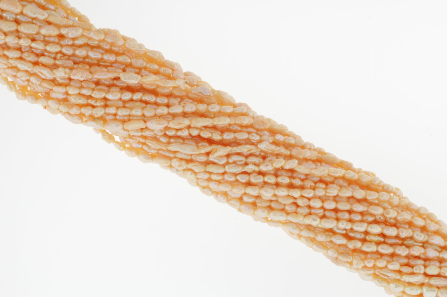 Golden Peach Freshwater Pearl 4x2mm Biwa Sticks
