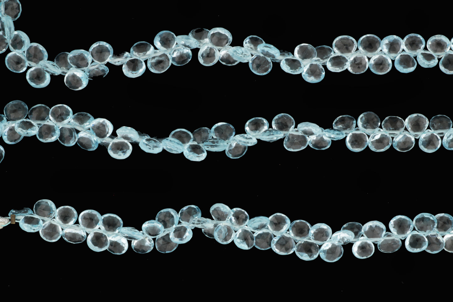 Sky Blue Topaz 5.5mm Faceted Heart Shaped Briolettes