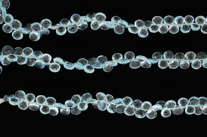 Sky Blue Topaz 5.5mm Faceted Heart Shaped Briolettes