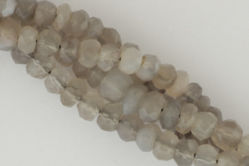 Gray Moonstone 4mm Faceted Rondelles