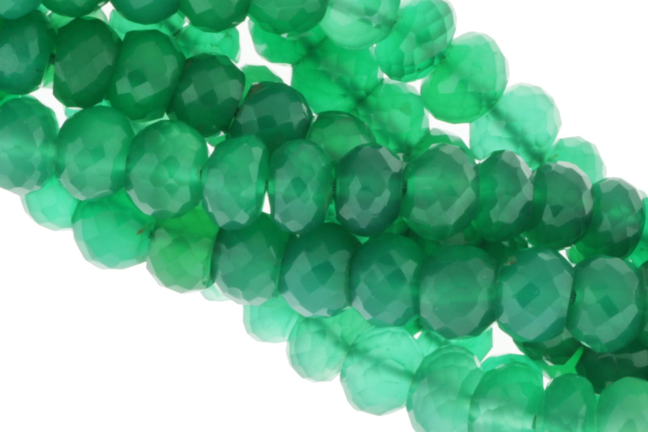 Green Onyx 8mm Faceted Rondelles