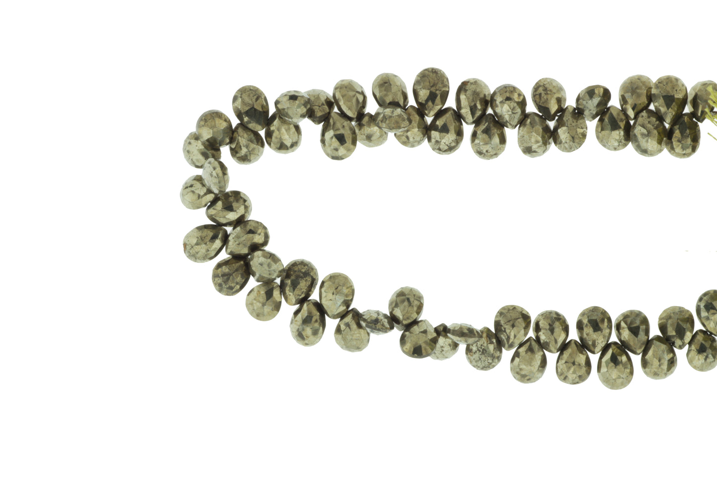 Natural Pyrite 7x5mm Faceted Pear Shaped Briolettes