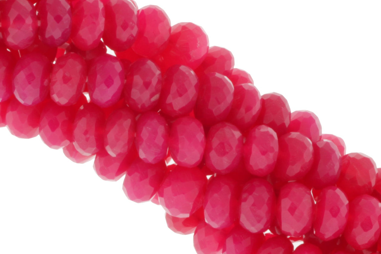 Dark Hot Pink Chalcedony 8mm Faceted Rondelles