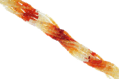 Ombre Orange Mexican Fire Opal 3mm Faceted Rondelles