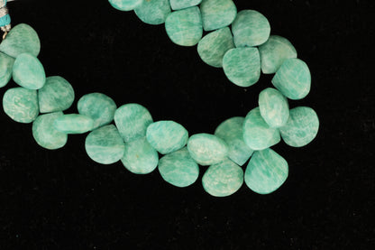 Blue Amazonite 13mm Faceted Heart Shaped Briolettes