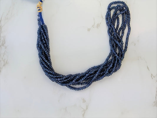 Navy Blue Sapphire 2.5mm Smooth Rondelles