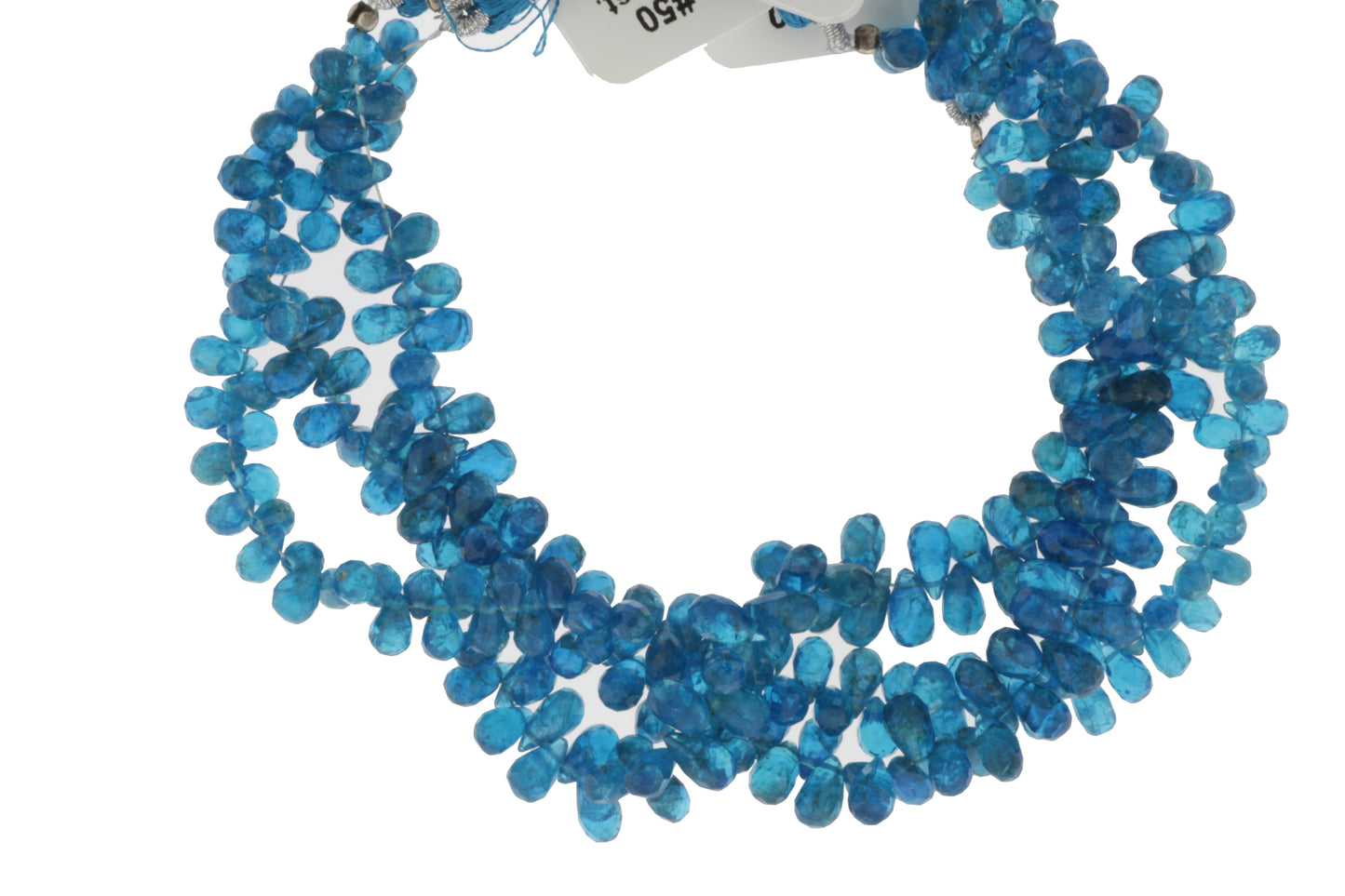 Neon Blue Apatite 6x3mm Faceted Teardrop Briolettes