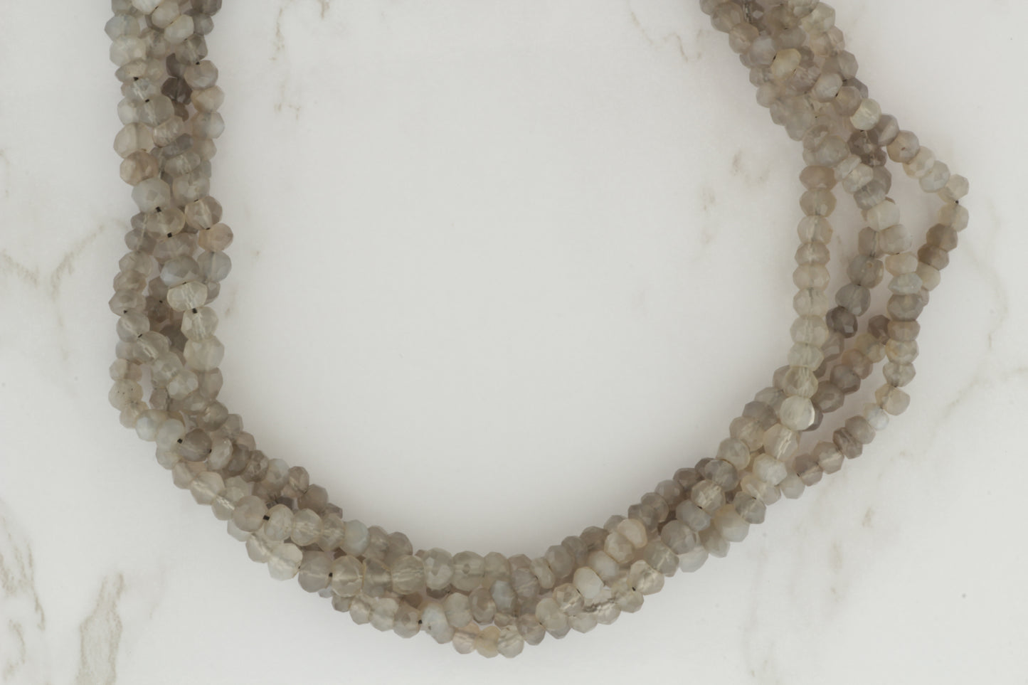 Gray Moonstone 4mm Faceted Rondelles