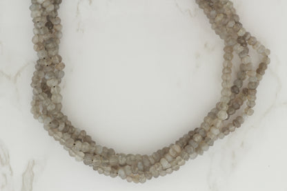 Gray Moonstone 4mm Faceted Rondelles