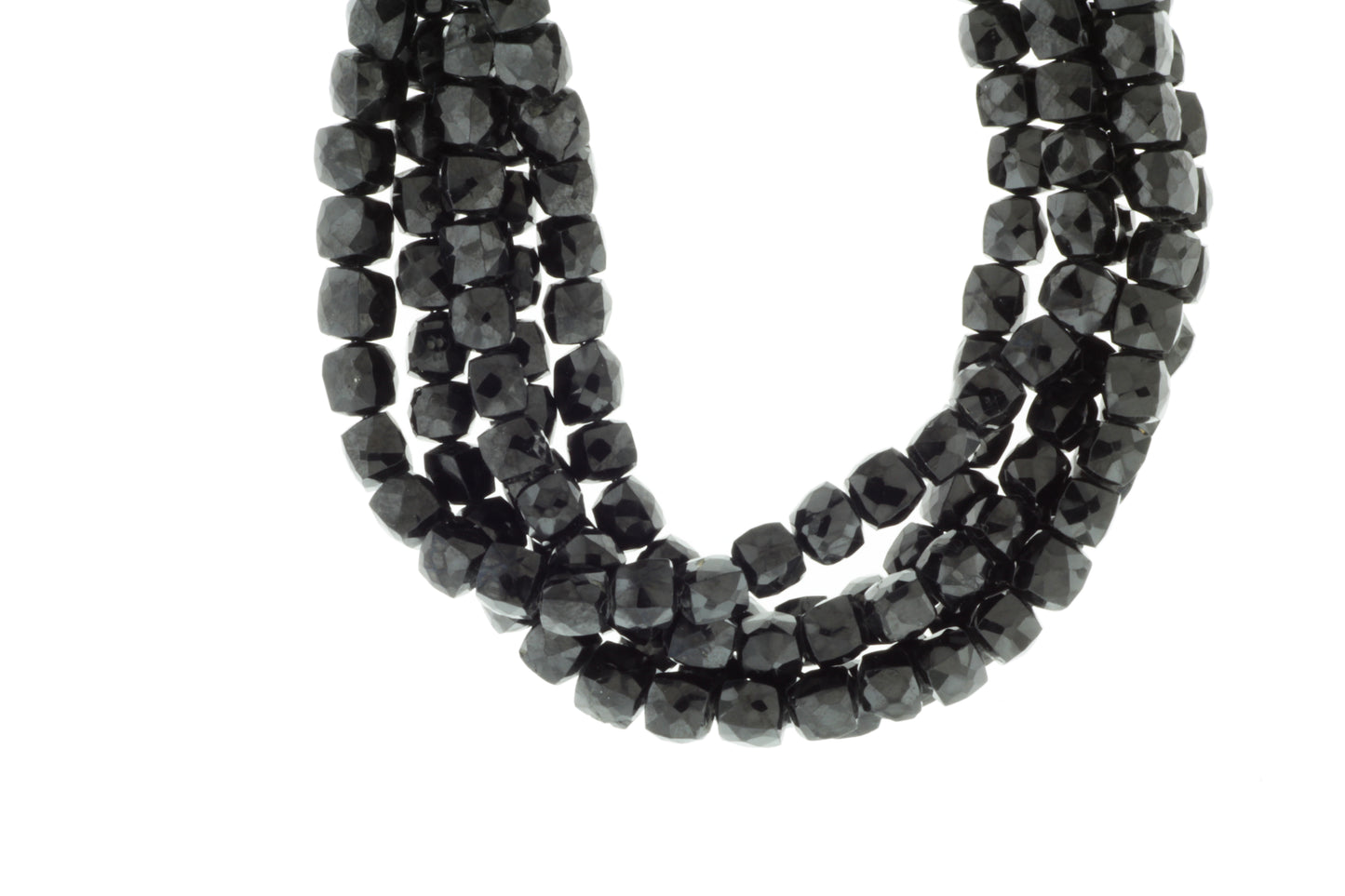 Black Spinel 5mm Faceted Cubes