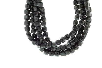 Black Spinel 5mm Faceted Cubes