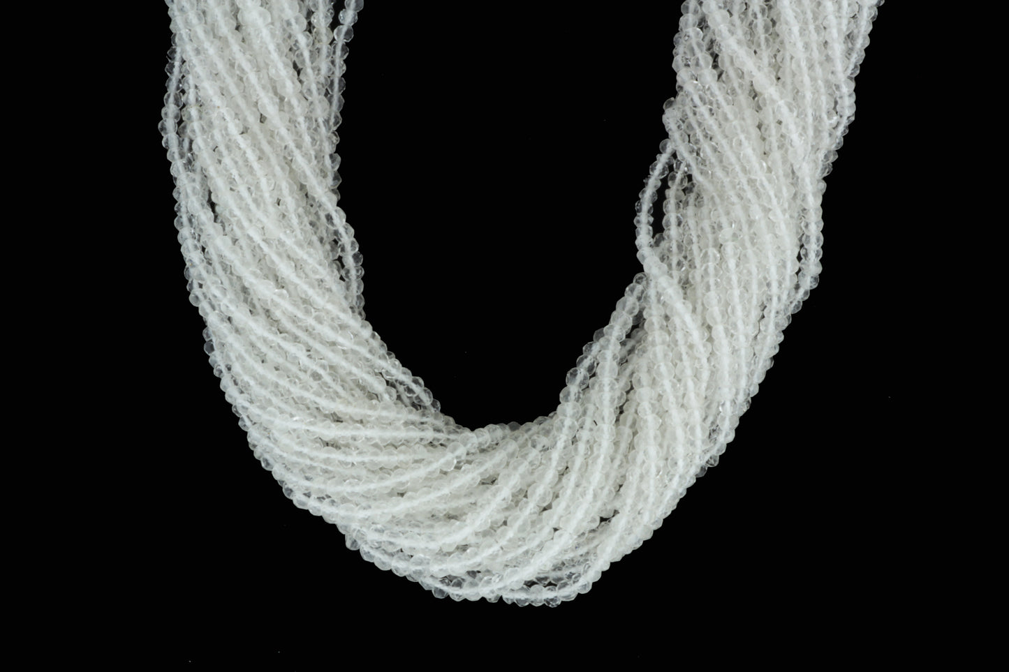 Clear Rock Crystal Quartz 3mm Faceted Rondelles