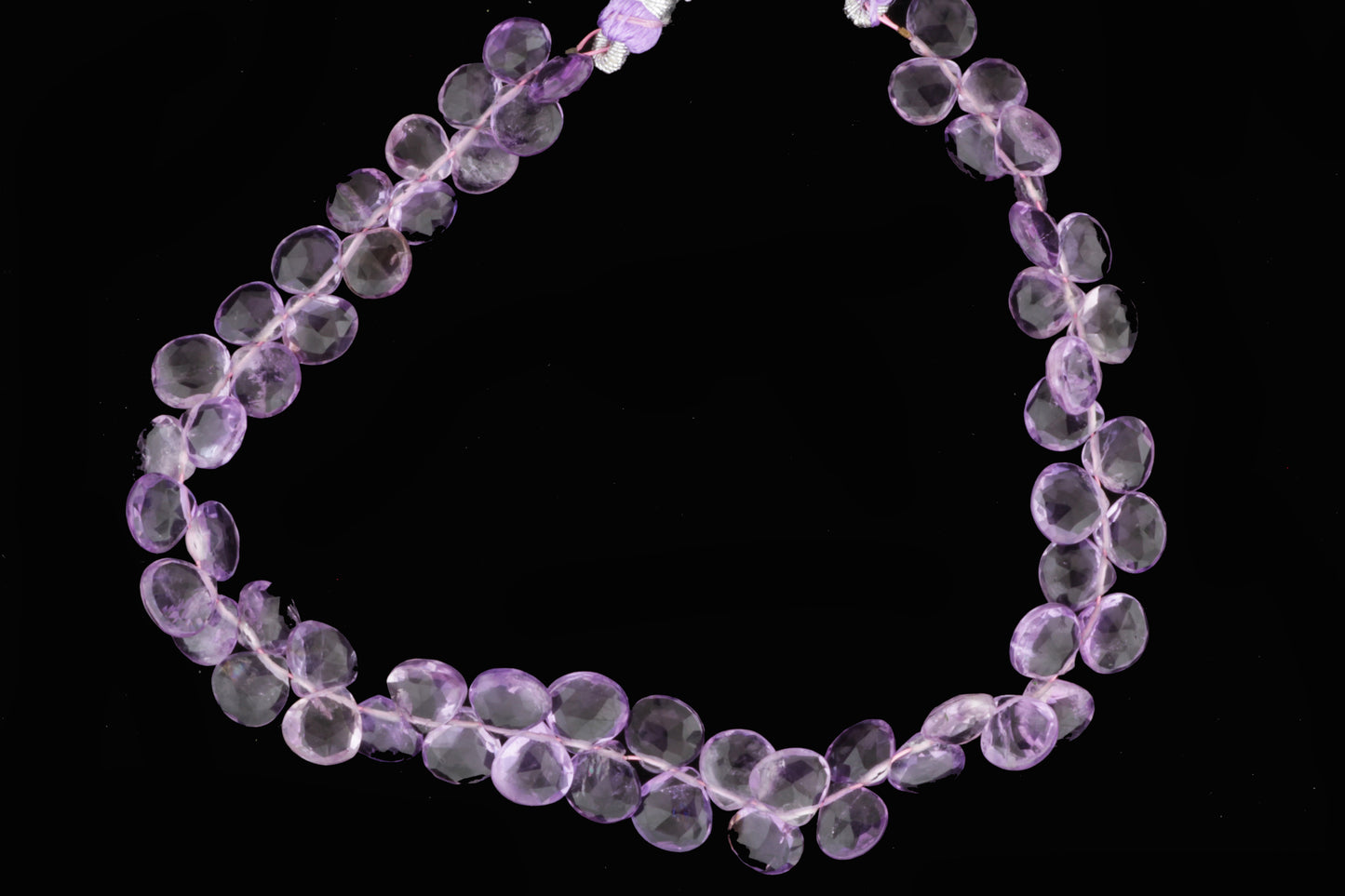 Pink Amethyst 7mm Faceted Heart Shaped Briolettes