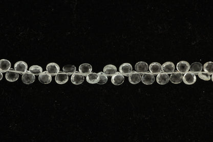 White Topaz 7mm Faceted Heart Shaped Briolettes