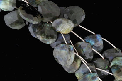 Blue Labradorite 20mm Faceted Heart Shaped Briolettes