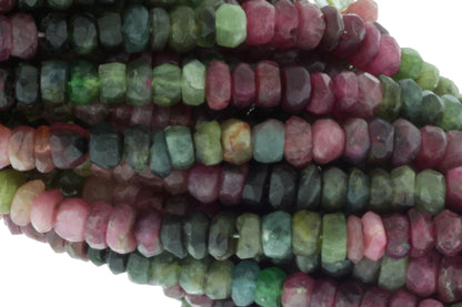 Watermelon Tourmaline 5mm Faceted Rondelles
