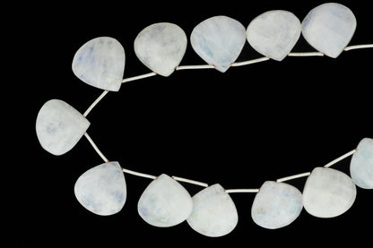 Blue Rainbow Moonstone 16mm Faceted Heart Shaped Briolettes