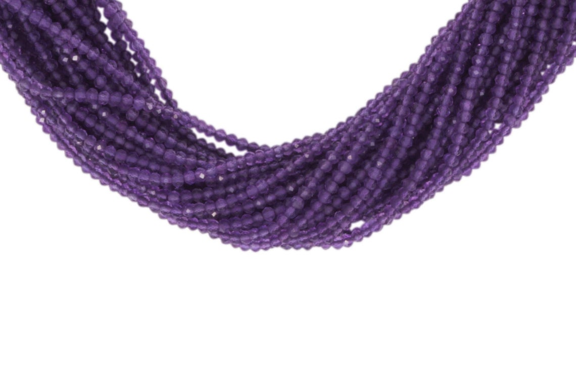 Purple Amethyst 2.5mm Faceted Rounds